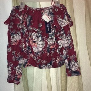 Floral crop shirt